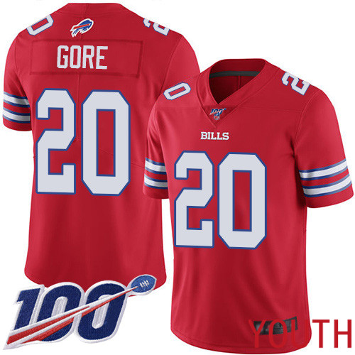 Youth Buffalo Bills #20 Frank Gore Limited Red Rush Vapor Untouchable 100th Season NFL Jersey